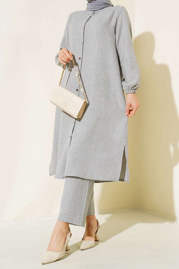 Terrenova-Judge Collar and Buttoned Double Tunic Set 1