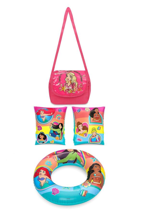 Yeşil Oyuncak-(3-6 Years) Licensed Sea and Pool Children's Lifebuoy and Swimming Set with Arm Sleeve Carrying Bag 1