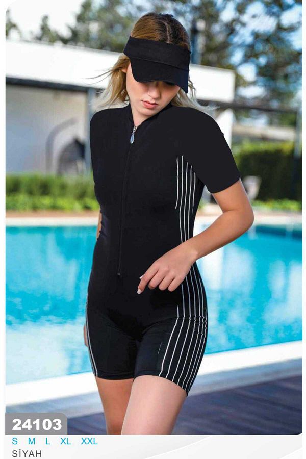 Short sleeve swimsuit with shorts hotsell
