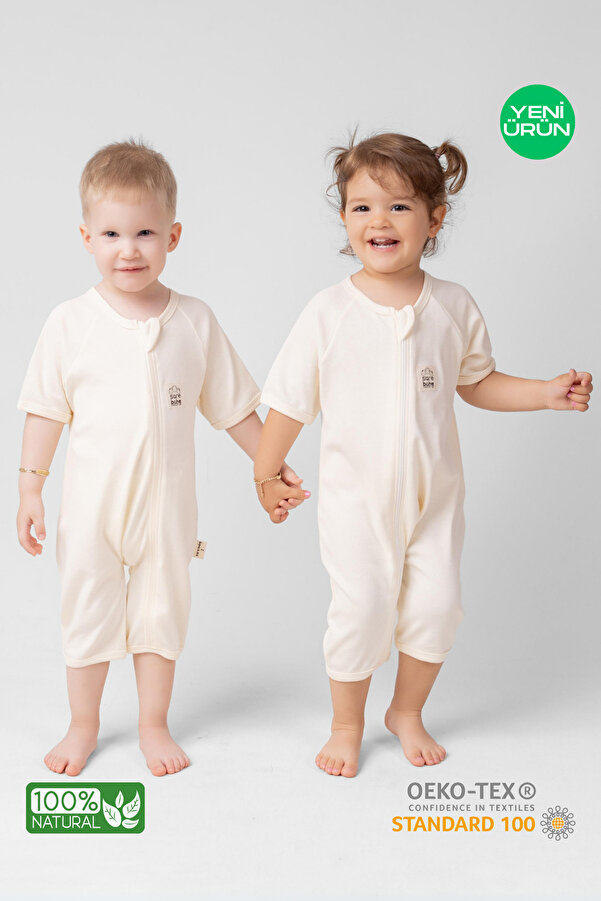Sarebaby Yazlık Uyku Tulumu Dizaltı Boy %100 Doğal Pamuk Oeko-Tex Sertifikalı Kumaş 0.2 TOG Bebek Uyku Tulumu