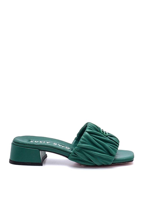 Sofia Baldi-Green Leather Mamy Women's Heeled Slippers 1