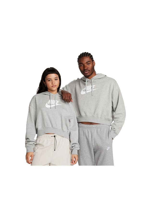 Nike Gray Fleece Crop Hoodie Women s Sportswear Club Sweatshirt Trendyol