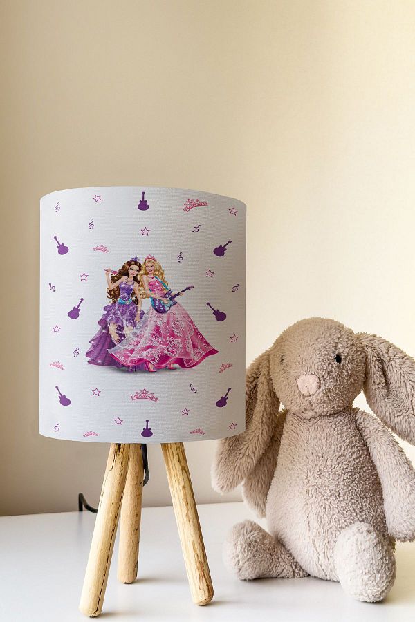 Talia Home Barbie Patterned Princess Children s Room Lampshade Table Lamp Tlab 303 Trendyol