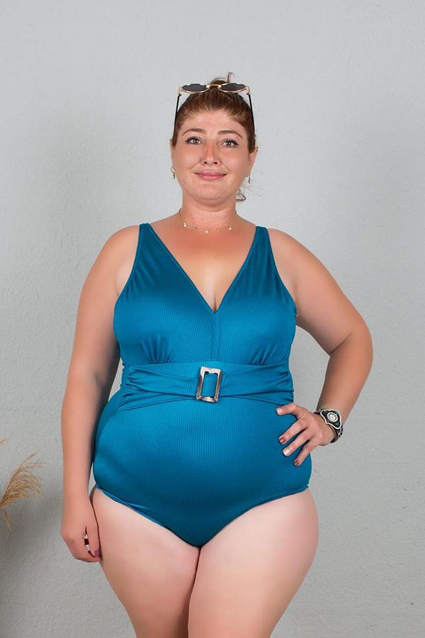 Swimsuit with buckle belt shop