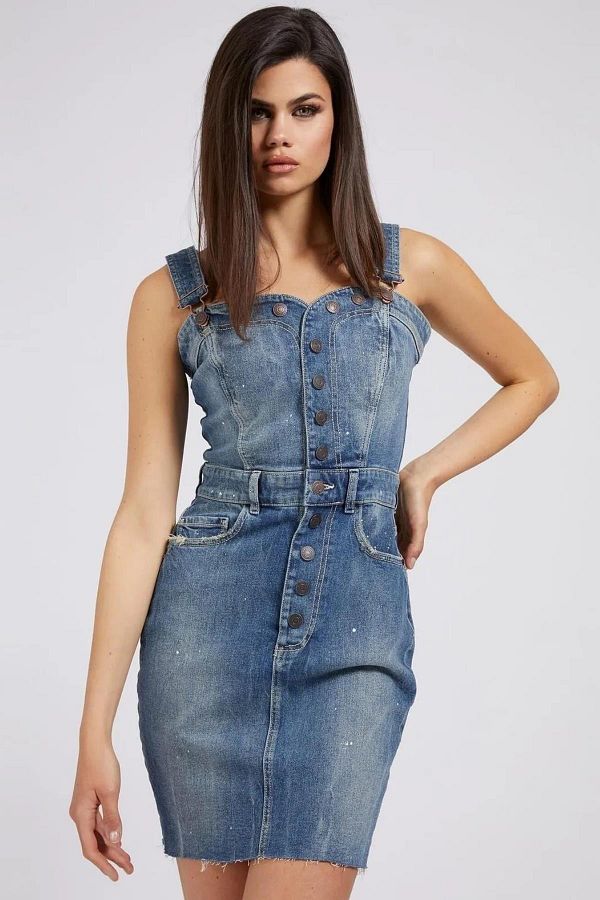 Guess Delta W1yk33d46x7 Women s Denim Dress Trendyol