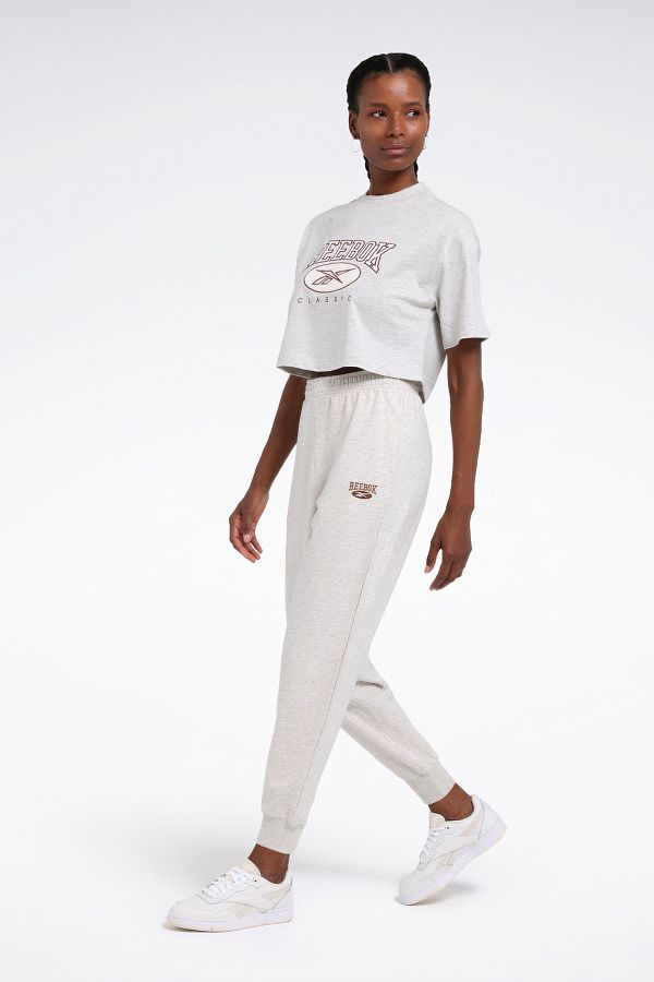Reebok-Ecru Women's Sweatpants - CL AE ARCHIVE FIT FT PANT 1
