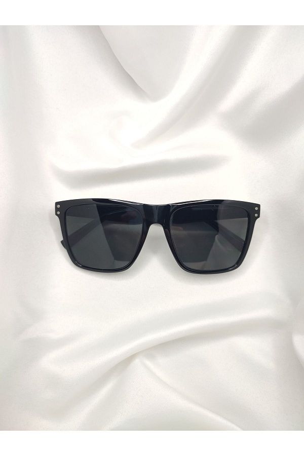 POLARİTANO-Trendy Black Sunglasses - Sharp Corner, Rectangular UV400 1