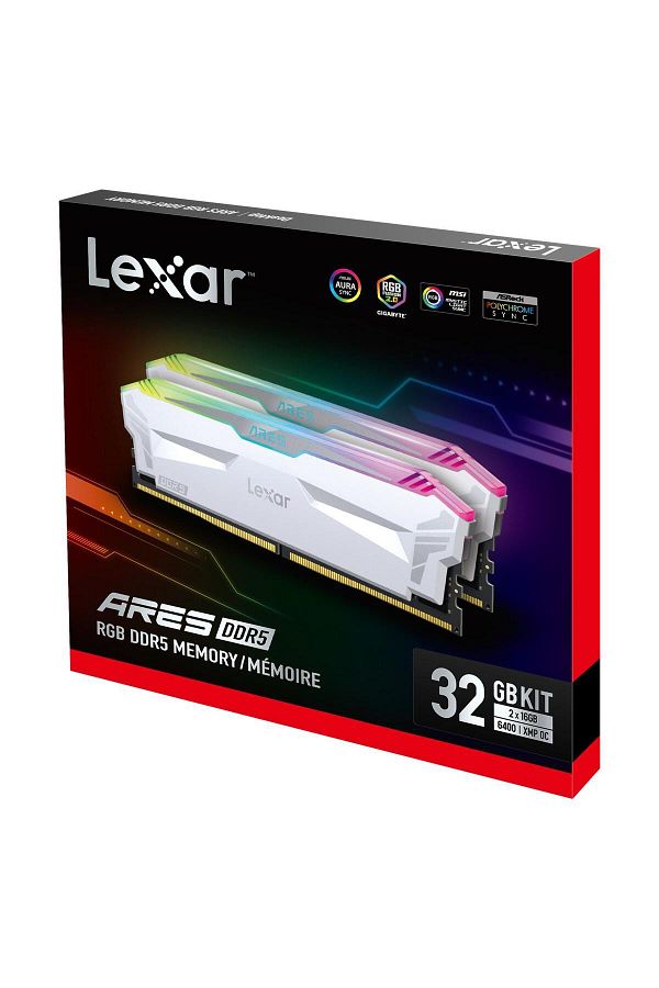 Lexar-ARES RAM DT Gaming DDR5 UDIMM 32GB Kit - 288 Pin, 6400 CL32, 1.4V Memory with Heatsink 1