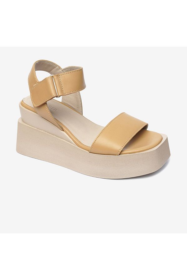 Greyder-Women's Cream Genuine Leather Sandals 4Y2As50731 1