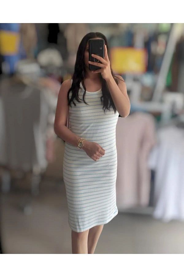 Sports stripe bodycon dress deals