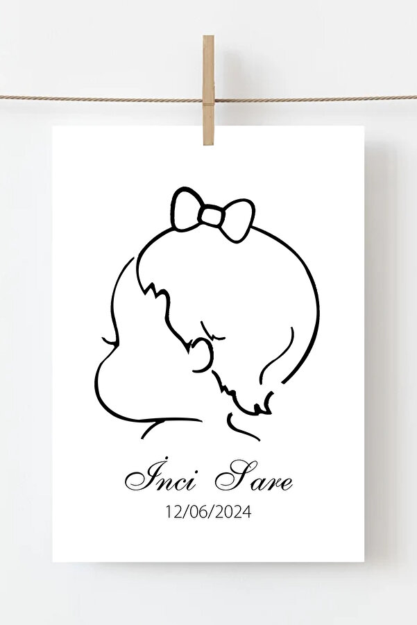 SelisCraft Bebeğimin İlk Saçı Anı Kartı MDL001 İlk Saç Hatırası (KİŞİYE ÖZEL İSİM VE TARİH) ÇERÇEVESİZ