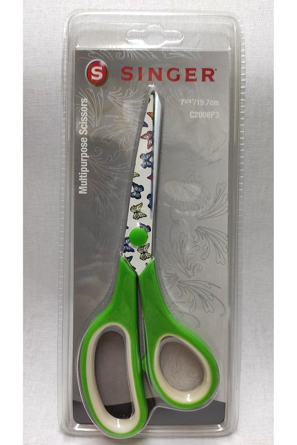 SİNGER-Flower Patterned Multi-Purpose Colorful Handle Scissors 1