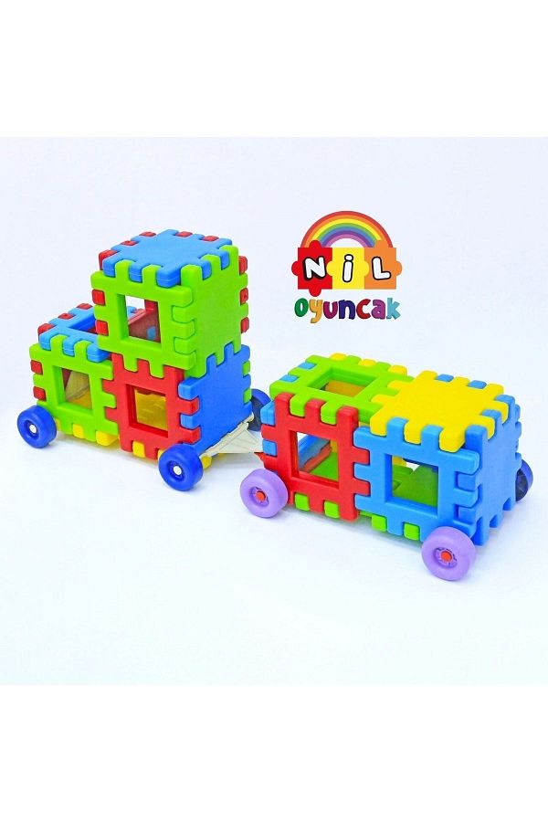 niloyuncak-36 Pieces Ef Block - Brick Block with Wheels and Large Size 1