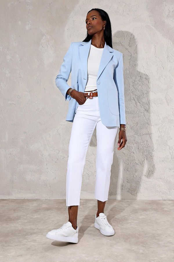 Baby blue blazer best sale