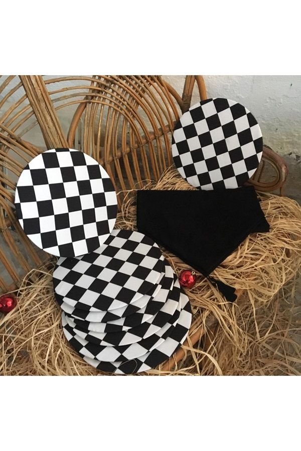 H&N HOME-H&n 6 farfurii One Runner Checkerboard Pattern 1