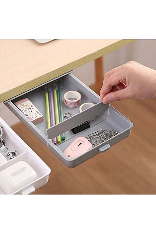 ASR-Under Desk Drawer Organizer, Self-Adhesive Drawer 1
