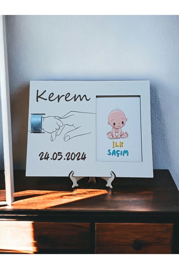 My Kids Room İlk Saçım Çerçevesi Bebek Anı Kartı Ile Bebeğimin Ilk Saç Hatırası (KİŞİYE ÖZEL ISİM VE TARİH)