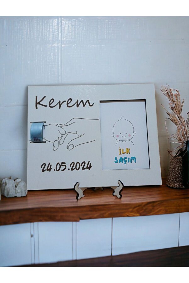 My Kids Room İlk Saçım Çerçevesi Bebek Anı Kartı Ile Bebeğimin Ilk Saç Hatırası (KİŞİYE ÖZEL ISİM VE TARİH)