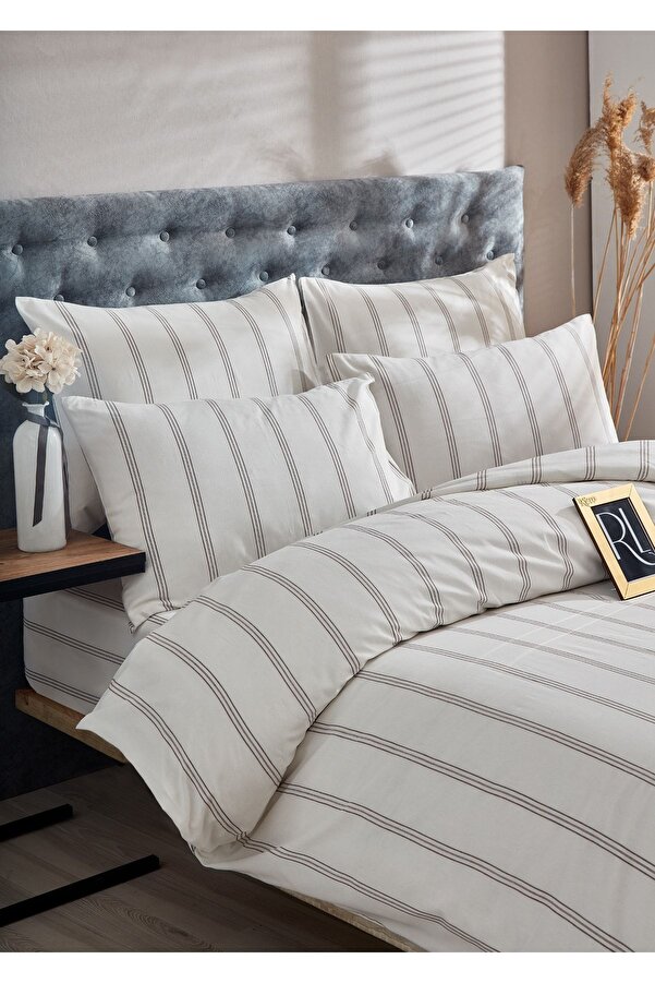 Ricco Lifes Atlantis Ipliği Boyalı Organik Nevresim Takımı Çift Kişilik (ÇARŞAFSIZ)