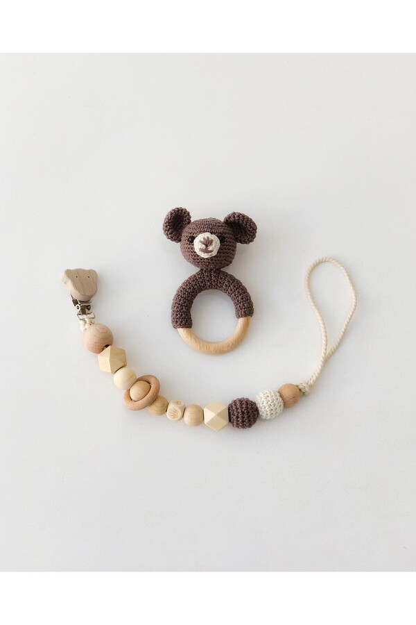 pelly wood baby organik diş kaşıyıcı seti