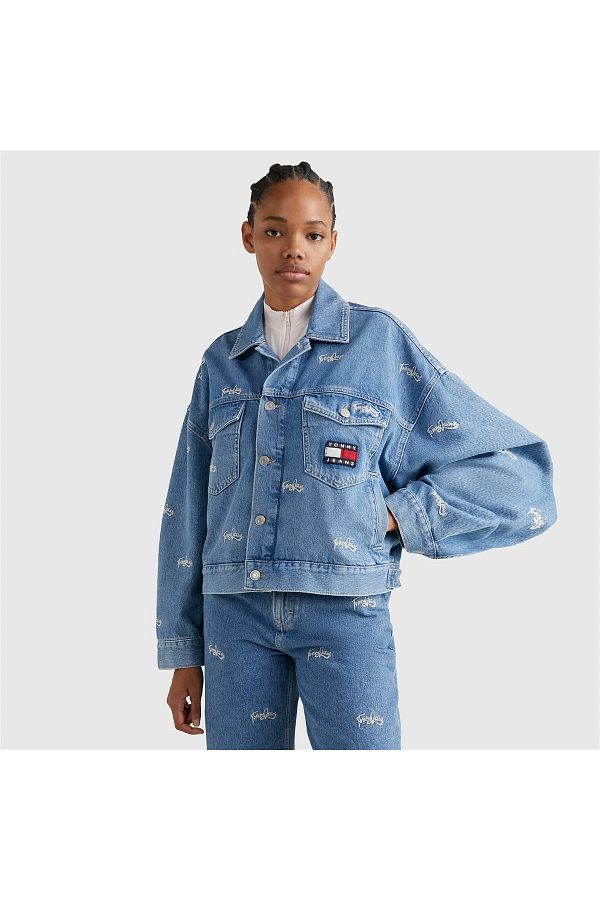 Tommy denim jacket womens top