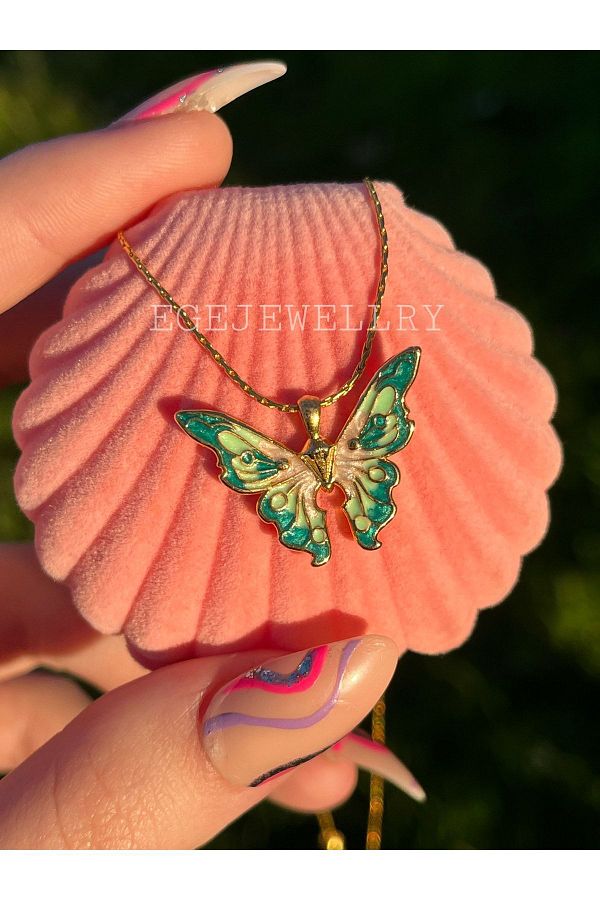 JEWELRY Barbie Elina Butterfly Necklace PINK Trendyol