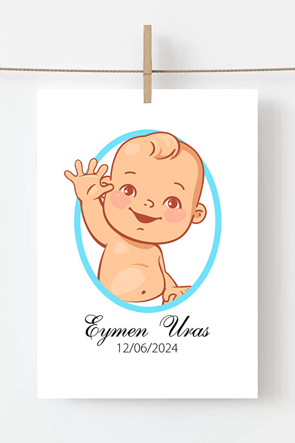 SelisCraft Bebeğimin İlk Saçı Anı Kartı MDL012 İlk Saç Hatırası (KİŞİYE ÖZEL İSİM VE TARİH) ÇERÇEVESİ