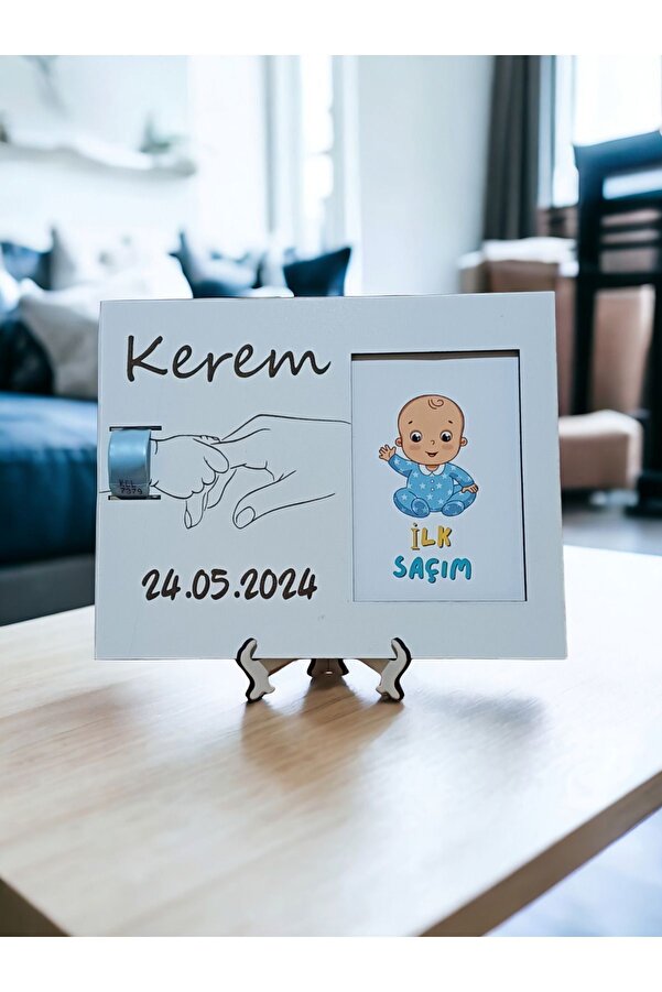 My Kids Room İlk Saçım Çerçevesi Bebek Anı Kartı Ile Bebeğimin Ilk Saç Hatırası (KİŞİYE ÖZEL ISİM VE TARİH)