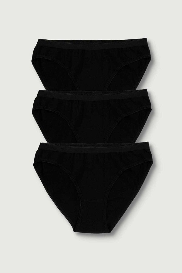 Tutku-Chiloți de bikini negri pentru femei, pachet de 3 ELF568T0635CCM3 1