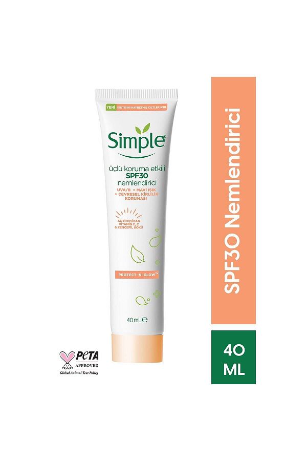 Simple-Protect 'n' Glow 40ml Spf30 - Triple Protection Effect Moisturizer for Skin That Has Lost Its Radiance 1