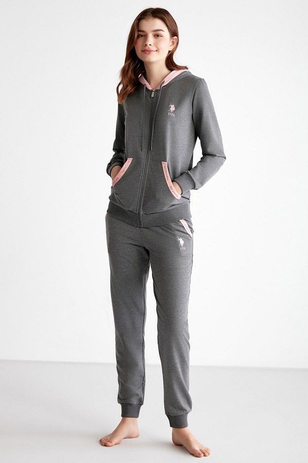 Polo sweat suit set women's 2025