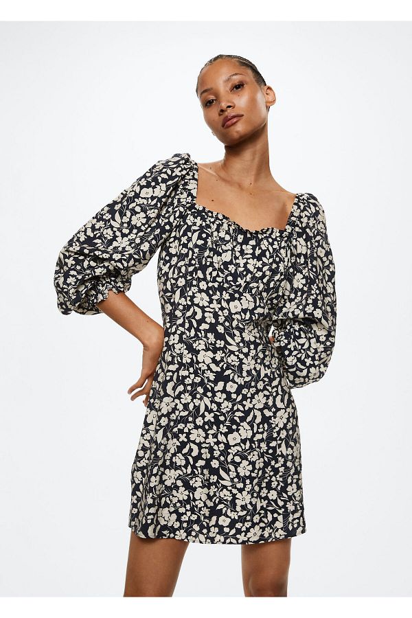 MANGO Navy Blue Women s Dress 37035821 Trendyol