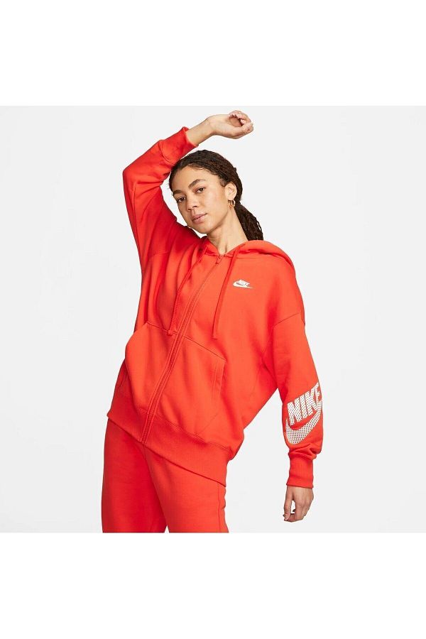 Nike Sportswear Fleece Full Zip Women s Orange Tracksuit Top Trendyol