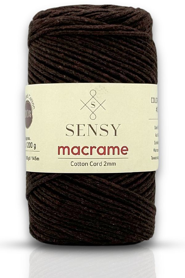 SENSY-Premium Koton-Cotton Macrame 2mm String Bitter Coffee Chain Bag String Supla String Koton String 1
