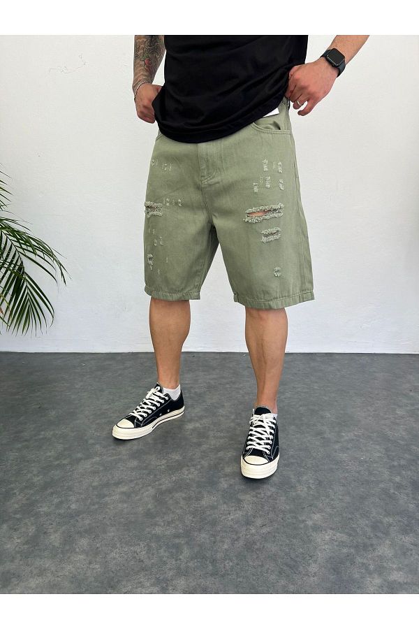 Ripped jean capri shorts hotsell