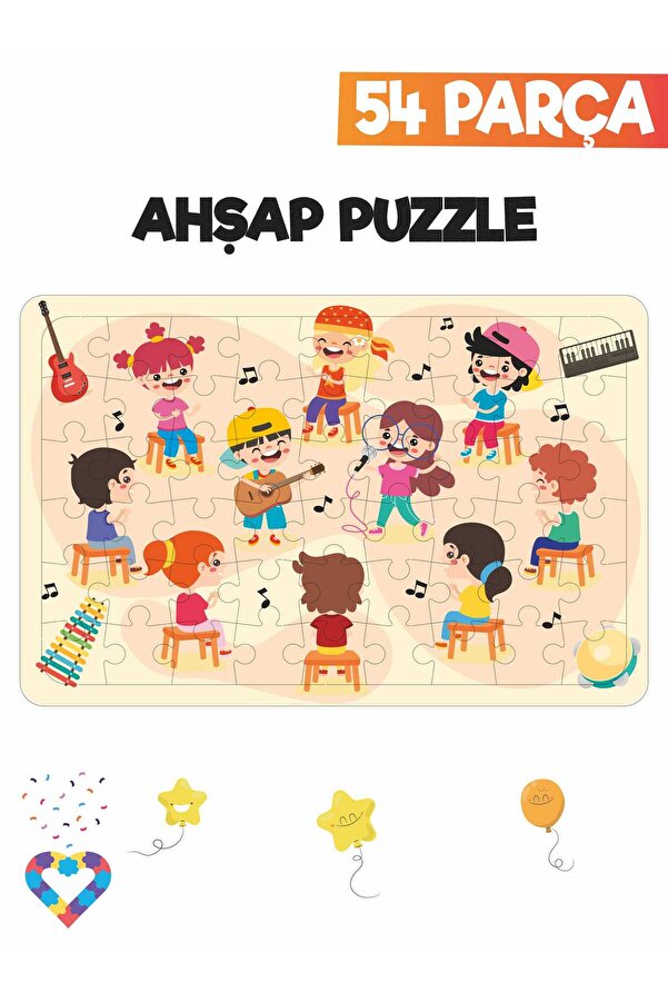 esatoys Ahşap Çocuk Puzzle 54 Parça