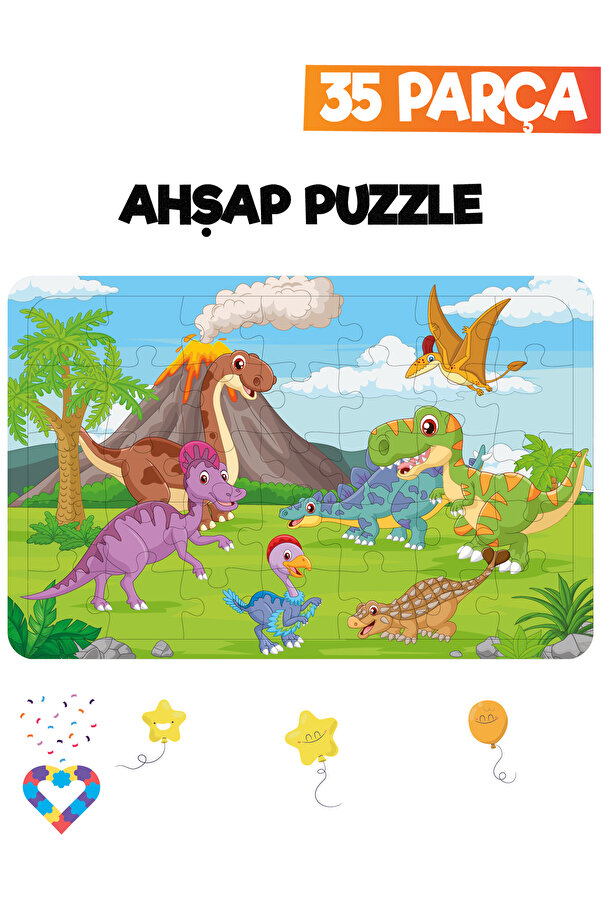 esatoys Ahşap Çocuk Puzzle 35 Parça