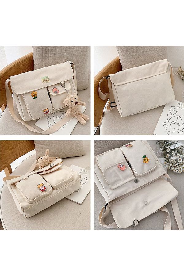Choice Simple Crossbody Bags For Women Cute Casual Satchel Ladies Shoulder Bag Girls Canvas Cross School Bag Trendyol
