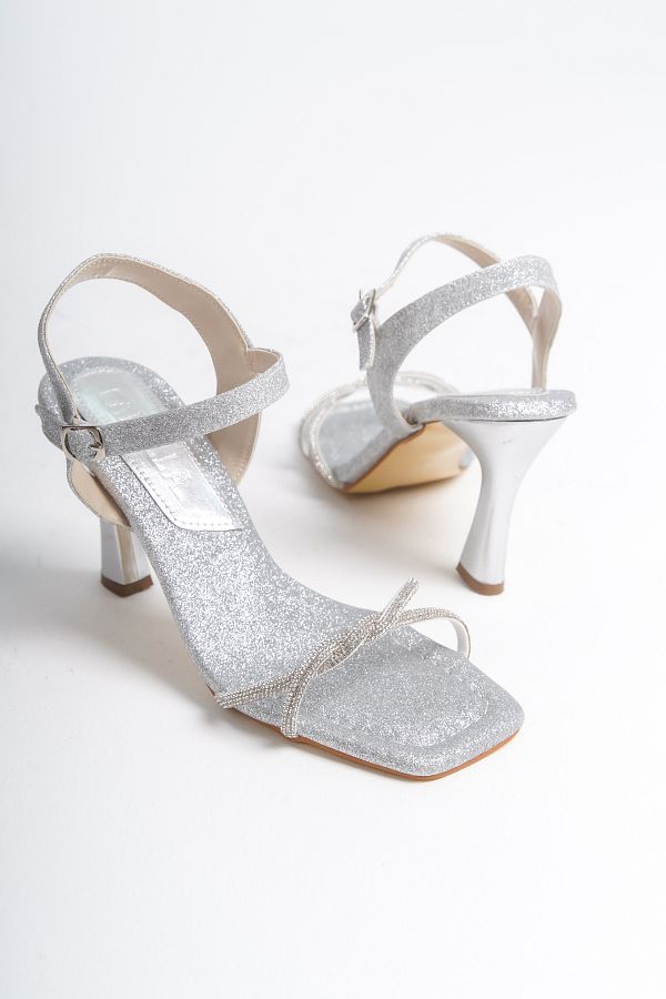 BAKG Y Silver Women s Orthopedic Sponge Stone Evening Dress Shoes Bg1012 121 0001 Trendyol