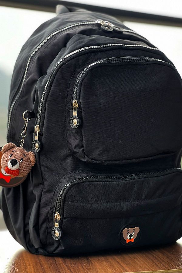FCSTORE-Black Waterproof Unisex School and Travel Laptop Bag 1