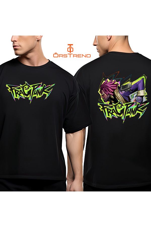 ÖRSTREND-FragPunk Patterned Oversize T-Shirt 1