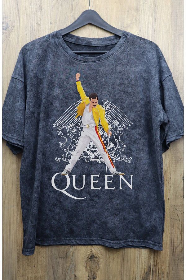 CNGZSHOP Queen Freddie Mercury Patterned Unisex Oversize T Shirt Rock Metal Printed Retro T Shirt Trendyol