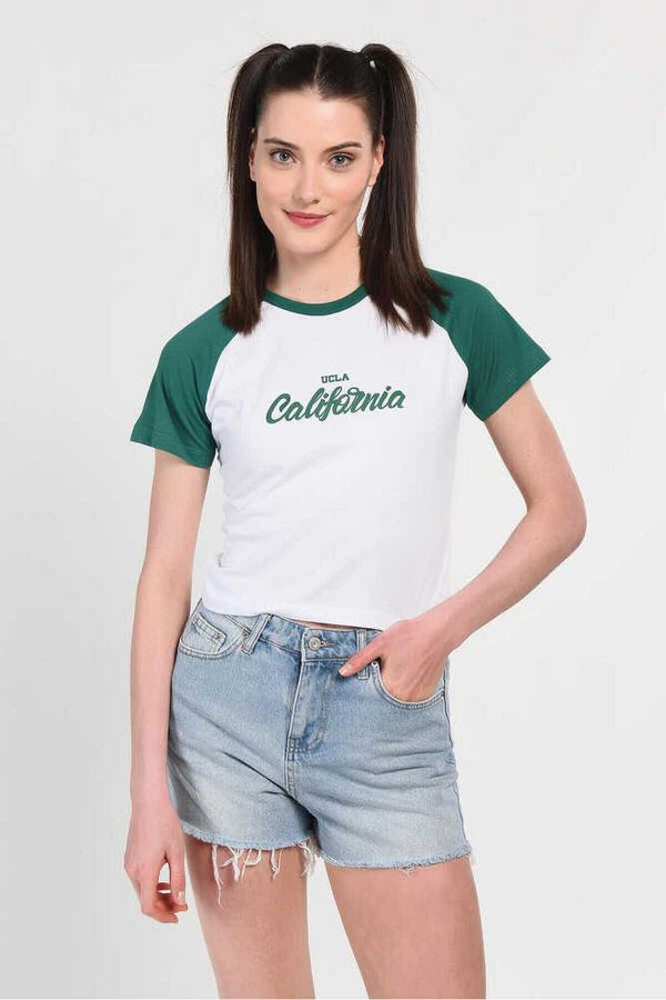 UCLA-Carolına Green Crew Neck Printed Women's T-Shirt 1