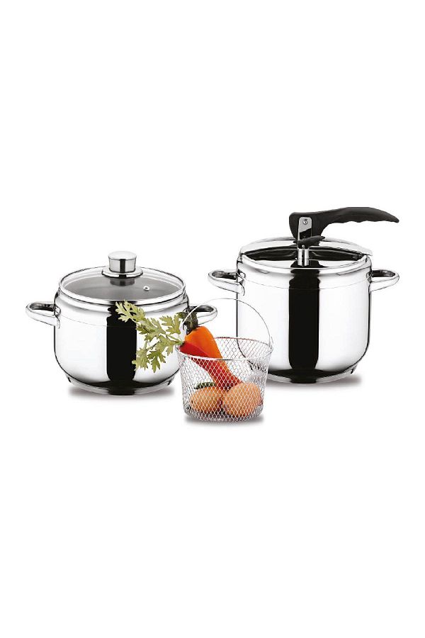 Hascevher 3.5 Lt. 7 Lt. Stainless Steel 2 Piece Pressure Cooker Set 4 Pieces Trendyol