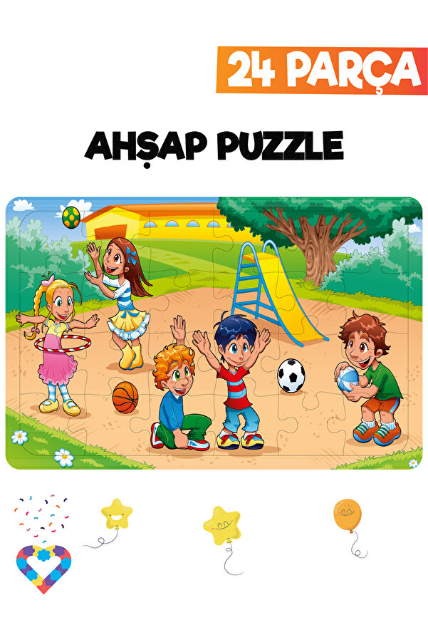esatoys Ahşap Çocuk Puzzle 24 Parça