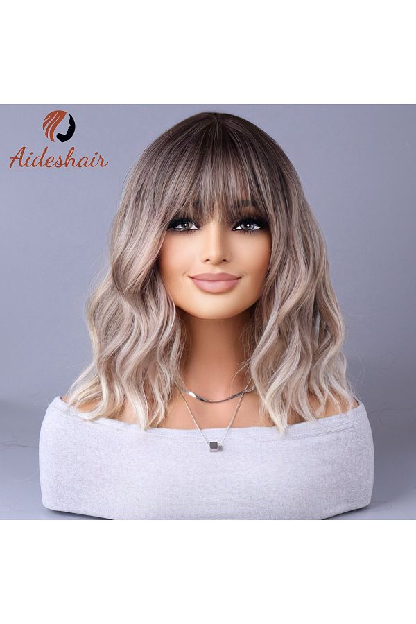 Choice 2023 New Internet celebrity style with fringe gradually light gray wigs European and American Trendyol