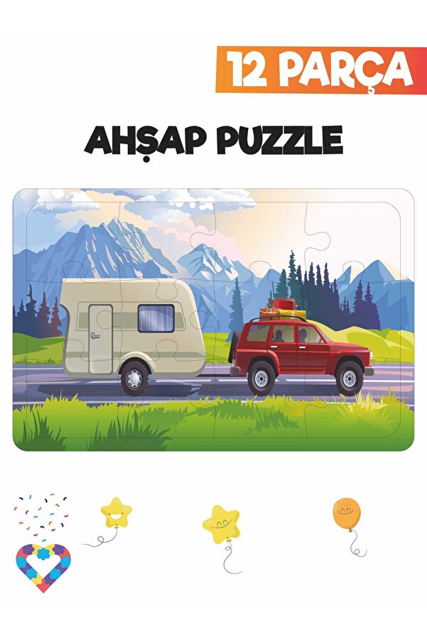 esatoys Ahşap Çocuk Puzzle 12 Parça