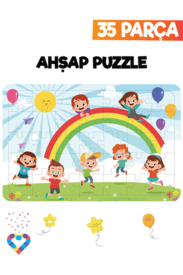 esatoys Ahşap Çocuk Puzzle 35 Parça