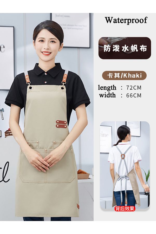 Choice Waterproof Canvas Chef Apron Cross Back Large Pocket Adjustable Straps For Kitchen Trendyol
