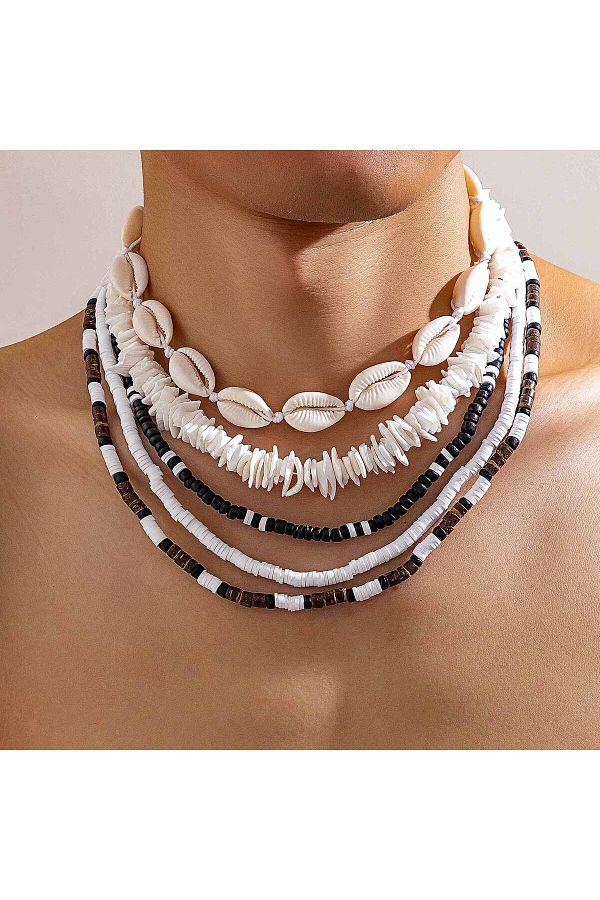Wooden bead choker necklace on sale